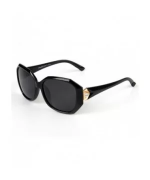 Women Sunglasses - Polarized Oversized with Rhinestone Classic Fashion PC Frame Black LSP6240 - CN17Y0I7GU8 $10.69 Oversized