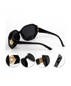 Women Sunglasses - Polarized Oversized with Rhinestone Classic Fashion PC Frame Black LSP6240 - CN17Y0I7GU8 $10.69 Oversized