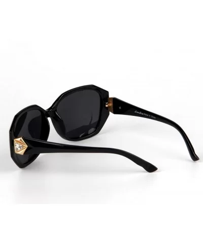 Women Sunglasses - Polarized Oversized with Rhinestone Classic Fashion PC Frame Black LSP6240 - CN17Y0I7GU8 $10.69 Oversized