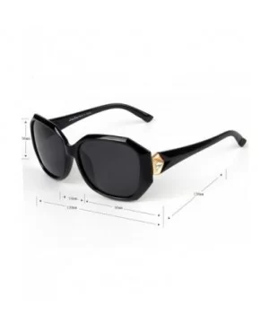 Women Sunglasses - Polarized Oversized with Rhinestone Classic Fashion PC Frame Black LSP6240 - CN17Y0I7GU8 $10.69 Oversized