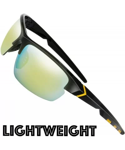 Designer Fashion Sports Sunglasses for Baseball Cycling Fishing Golf Superlight Frame - S504-shiny Black - CP18EM6LTMO $15.45...