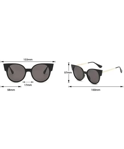 Vintage Cat Sunglasses Women Black Retro Brand Round Sun Glasses Female Eyewear Shades UV400 - Black - C71948OEUY5 $8.83 Round