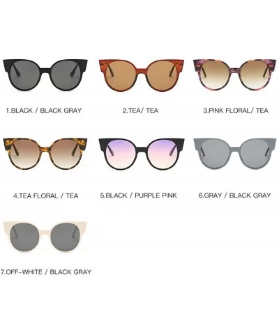 Vintage Cat Sunglasses Women Black Retro Brand Round Sun Glasses Female Eyewear Shades UV400 - Black - C71948OEUY5 $8.83 Round