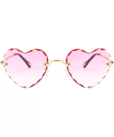 Women Stylish Heart Shaped RimlSunglasses Thin Metal Frame UV Protection Beach Vacation Festival Fishing - Yellow - CA198AHYY...