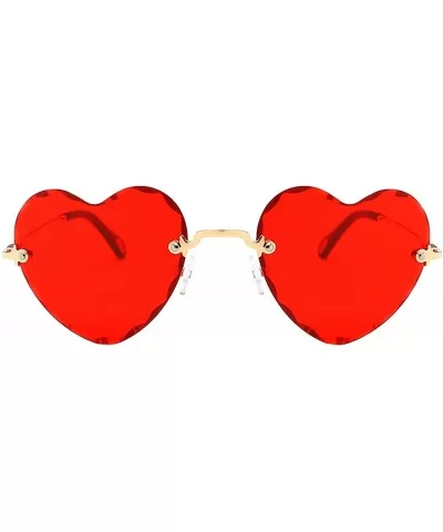 Women Stylish Heart Shaped RimlSunglasses Thin Metal Frame UV Protection Beach Vacation Festival Fishing - Yellow - CA198AHYY...