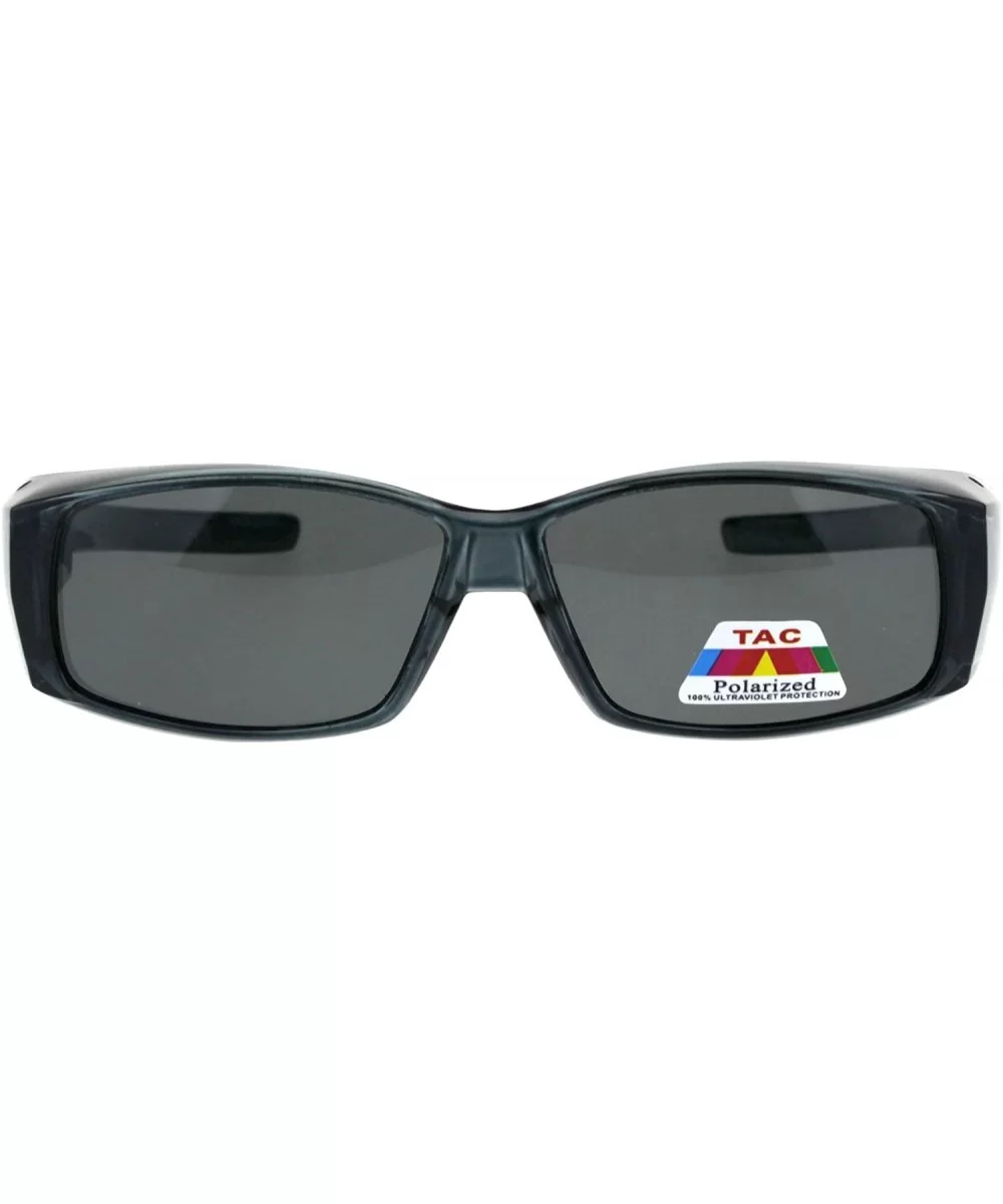 Polarized 53mm Translucent Plastic Narrow Rectangular Fit Over Sunglasses - Grey - CR18GTZ90OK $7.77 Rectangular