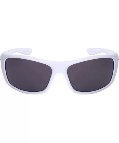 Sports Sunglasses with Flash Mirror Lens 5700056SF-FM - White - CU1256WQ3HR $7.29 Sport