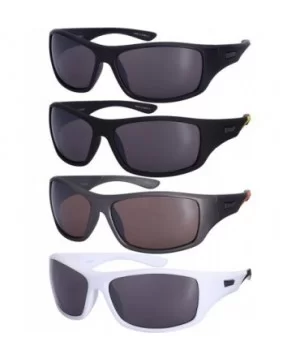 Sports Sunglasses with Flash Mirror Lens 5700056SF-FM - White - CU1256WQ3HR $7.29 Sport