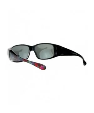 Womens Polarized Fit Over Glasses Sunglasses Rhinestones Floral Prints - Pink Floral - C5188ONGNTG $13.54 Rectangular