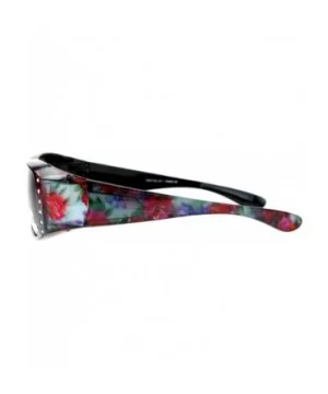 Womens Polarized Fit Over Glasses Sunglasses Rhinestones Floral Prints - Pink Floral - C5188ONGNTG $13.54 Rectangular