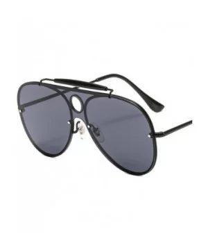 Oversize Sunglasses Reflective Glasses - Blakc&grey - CG192ZHXLEH $12.37 Oversized