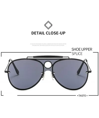 Oversize Sunglasses Reflective Glasses - Blakc&grey - CG192ZHXLEH $12.37 Oversized