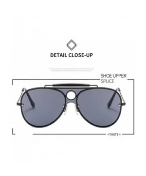 Oversize Sunglasses Reflective Glasses - Blakc&grey - CG192ZHXLEH $12.37 Oversized