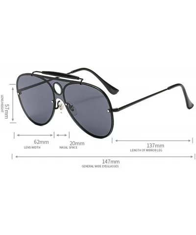 Oversize Sunglasses Reflective Glasses - Blakc&grey - CG192ZHXLEH $12.37 Oversized