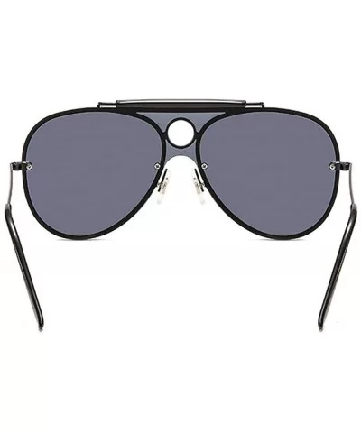 Oversize Sunglasses Reflective Glasses - Blakc&grey - CG192ZHXLEH $12.37 Oversized