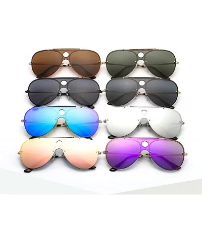 Oversize Sunglasses Reflective Glasses - Blakc&grey - CG192ZHXLEH $12.37 Oversized