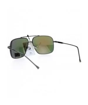 Air Force Sunglasses Unisex Retro Fashion Metal Square Aviators UV 400 - Gunmetal (Orange Mirror) - C6186UWSR6L $9.09 Square