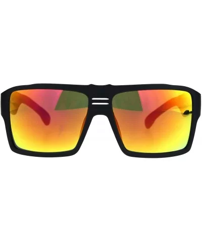 Mens Oversize Rectangular Racer Mob Plastic Sunglasses - Fuchsia - C418LMNC8UL $6.75 Oversized