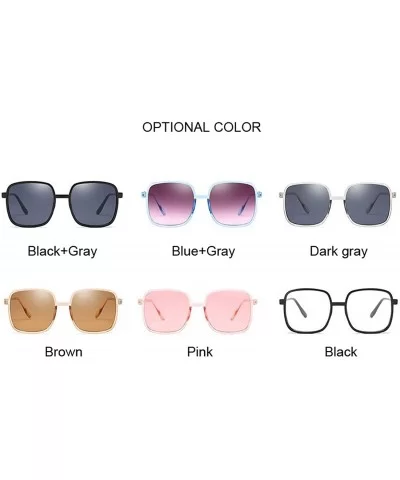 Fashion Vintage Square Women Sunglasses Retro Candy Pink Sunglass Female Oculos De Sol UV400 - Blackgray - C8197Y759GW $21.19...