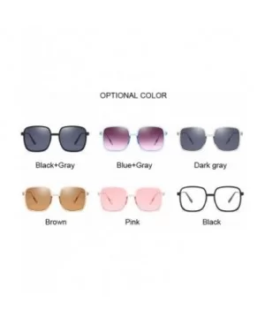 Fashion Vintage Square Women Sunglasses Retro Candy Pink Sunglass Female Oculos De Sol UV400 - Blackgray - C8197Y759GW $21.19...