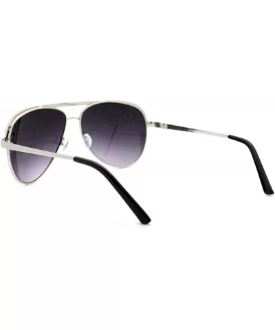 Rhinestone Top Aviator Sunglasses Womens Fashion Eyewear UV 400 - Silver - CE1896NZWTO $8.23 Aviator