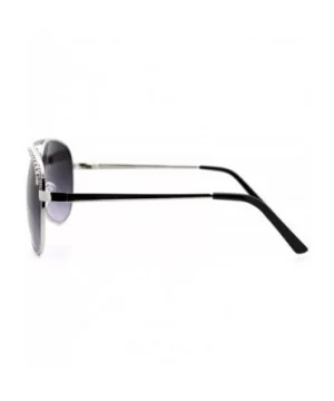 Rhinestone Top Aviator Sunglasses Womens Fashion Eyewear UV 400 - Silver - CE1896NZWTO $8.23 Aviator