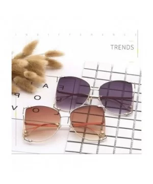 Trendy Oversized Sunglasses for Women Half Frame Shade UV Protection - C4 - CK190OHGL8R $7.14 Oversized