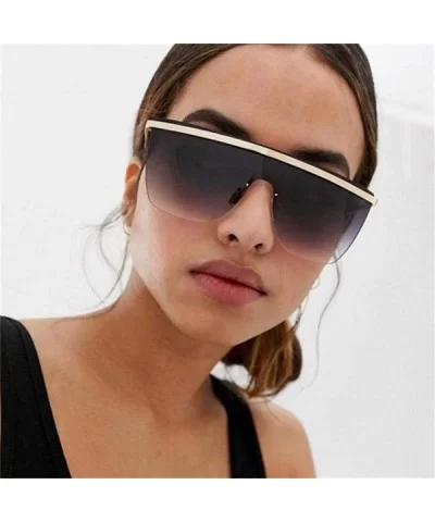 Oversized Mask Sunglasses Men Women Fashion Shades UV400 Vintage C3 Gold Gray - C1 Black Gray - CJ18YQUC0GQ $7.65 Aviator