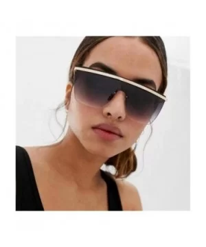 Oversized Mask Sunglasses Men Women Fashion Shades UV400 Vintage C3 Gold Gray - C1 Black Gray - CJ18YQUC0GQ $7.65 Aviator