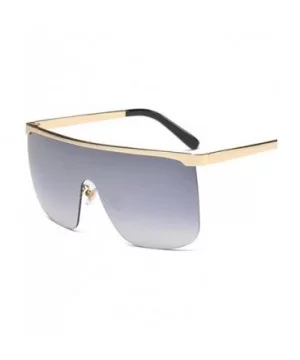 Oversized Mask Sunglasses Men Women Fashion Shades UV400 Vintage C3 Gold Gray - C1 Black Gray - CJ18YQUC0GQ $7.65 Aviator