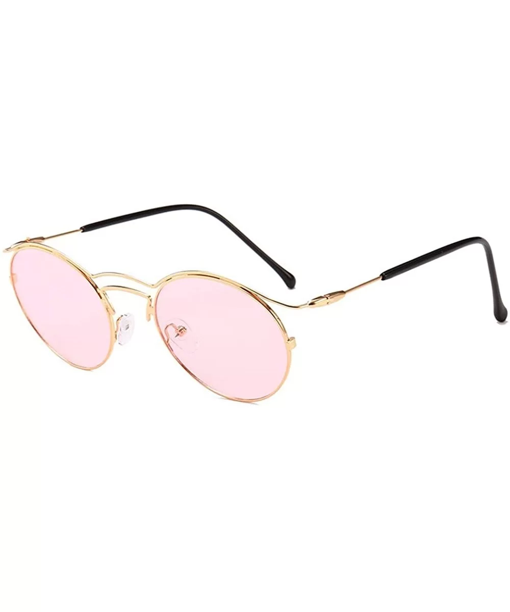 Vintage Sunglasses Trend Small Framed Glasses Craft Dazzle Sunglasses For Women - Gold Frame Marine Powder - CX18TNSKOH6 $8.4...