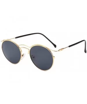 Vintage Sunglasses Trend Small Framed Glasses Craft Dazzle Sunglasses For Women - Gold Frame Marine Powder - CX18TNSKOH6 $8.4...