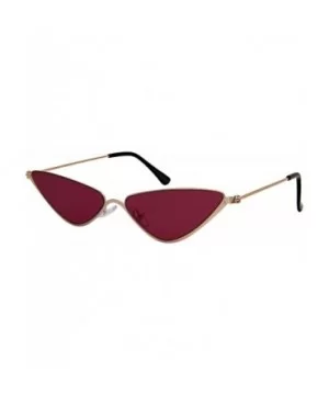 Metal Oversized Cateye Women Sunglasses Flat Tinted Lens 3193-FLSD - Gold Frame/Red Lens - CF18G5Z7GSM $7.34 Rimless