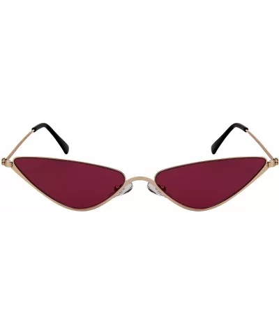 Metal Oversized Cateye Women Sunglasses Flat Tinted Lens 3193-FLSD - Gold Frame/Red Lens - CF18G5Z7GSM $7.34 Rimless