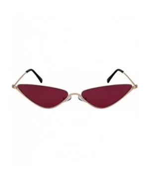 Metal Oversized Cateye Women Sunglasses Flat Tinted Lens 3193-FLSD - Gold Frame/Red Lens - CF18G5Z7GSM $7.34 Rimless