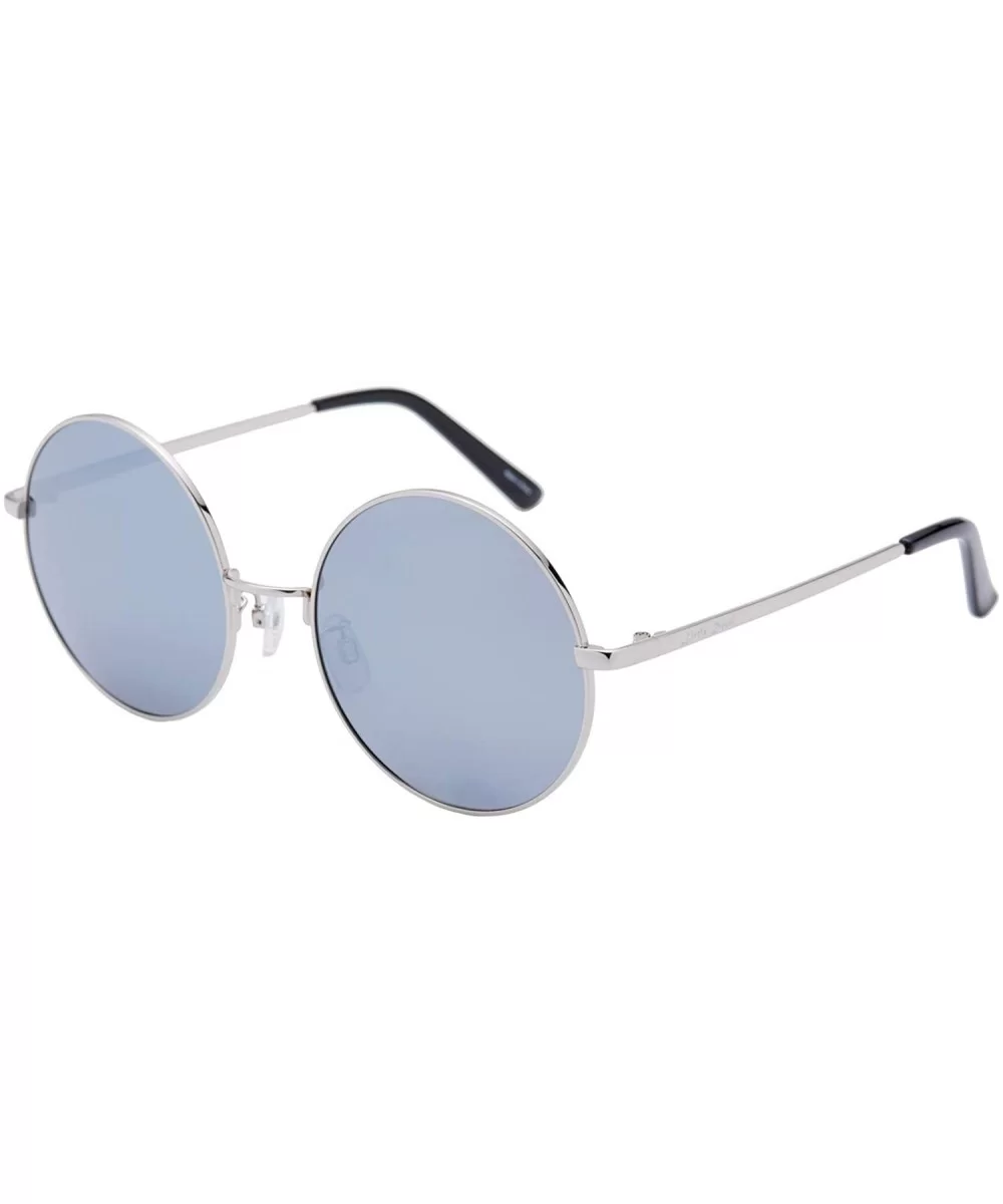 Oversize Vintage Round Sunglasses Mirrored Lens Unisex Polarized Sun Glasses - CL18UWOI9NX $14.75 Round