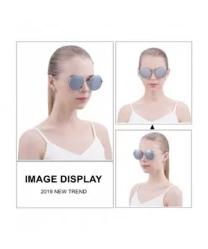 Oversize Vintage Round Sunglasses Mirrored Lens Unisex Polarized Sun Glasses - CL18UWOI9NX $14.75 Round