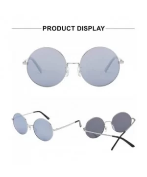 Oversize Vintage Round Sunglasses Mirrored Lens Unisex Polarized Sun Glasses - CL18UWOI9NX $14.75 Round