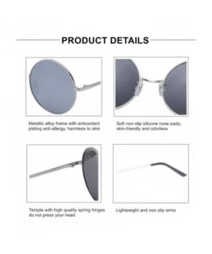 Oversize Vintage Round Sunglasses Mirrored Lens Unisex Polarized Sun Glasses - CL18UWOI9NX $14.75 Round