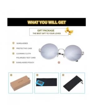 Oversize Vintage Round Sunglasses Mirrored Lens Unisex Polarized Sun Glasses - CL18UWOI9NX $14.75 Round