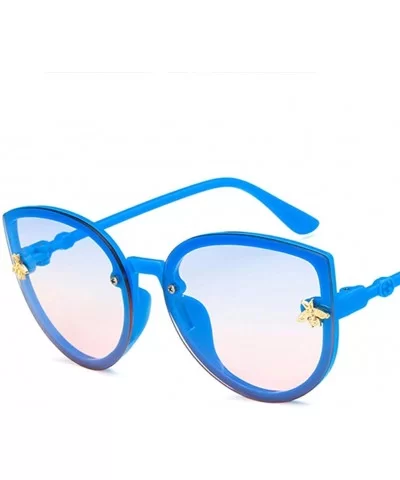 Unisex Sunglasses Retro Bright Black Grey Drive Holiday Oval Non-Polarized UV400 - Blue - C218RKH26EC $7.47 Oval