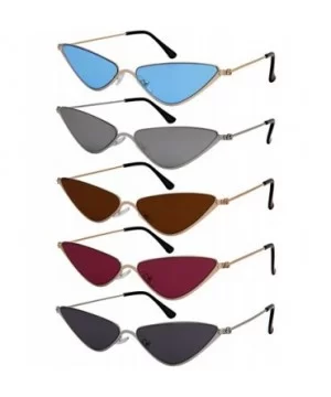 Metal Oversized Cateye Women Sunglasses Flat Tinted Lens 3193-FLSD - Gold Frame/Red Lens - CF18G5Z7GSM $7.34 Rimless