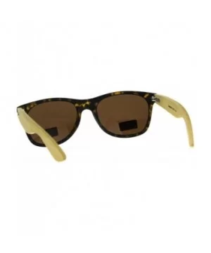 Real Bamboo Wood Temple Sunglasses Casual Horn Rim Matted Frame - Tortoise (Brown) - CI18D5SDWMM $10.42 Wayfarer