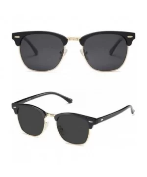 Retro Semi Rimless Polarized Sunglasses Horn Rimmed UV400 Glasses SJ5018 - CG18Z2CCU73 $9.64 Semi-rimless