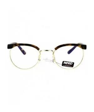 Retro Vintage Classic Half Rim Round Oval Clear Lens Eye Glasses - Tortoise Gold - CN183EZN9EK $8.99 Round