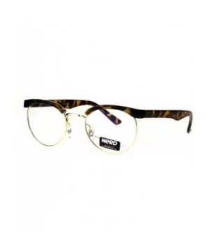 Retro Vintage Classic Half Rim Round Oval Clear Lens Eye Glasses - Tortoise Gold - CN183EZN9EK $8.99 Round