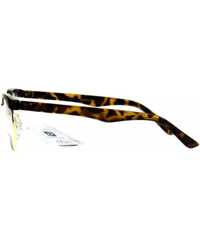 Retro Vintage Classic Half Rim Round Oval Clear Lens Eye Glasses - Tortoise Gold - CN183EZN9EK $8.99 Round