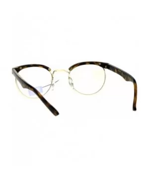 Retro Vintage Classic Half Rim Round Oval Clear Lens Eye Glasses - Tortoise Gold - CN183EZN9EK $8.99 Round