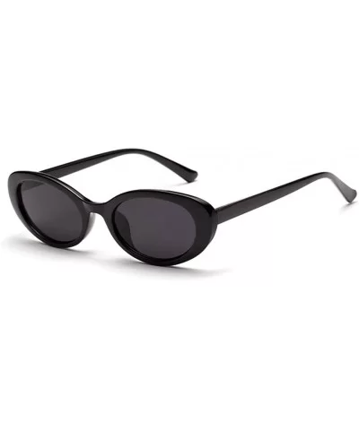 Oval Sunglasses Woman Summer 2018 Retro Sun Glasses Female Accessories UV400 - Full Black - CC18EH4RTT7 $5.54 Oval