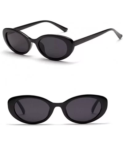 Oval Sunglasses Woman Summer 2018 Retro Sun Glasses Female Accessories UV400 - Full Black - CC18EH4RTT7 $5.54 Oval